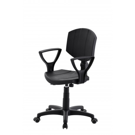 Obrotowe krzesło laboratoryjne z podłokietnikami - poliuretanowe - KPU04p-A1