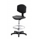 Wysokie obrotowe krzesło laboratoryjne z podnóżkiem regulowanym - poliuretanowe - KPU04-A3