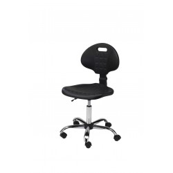 Krzesło obrotowe laboratoryjne - poliuretanowe - wersja chrom - KPU01-C1
