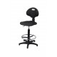 Krzesło obrotowe laboratoryjne wysokie z podnóżkiem - poliuretanowe - KPU01-A2