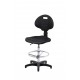 Krzesło laboratoryjne obrotowe wysokie z podnóżkiem regulowanym - poliuretanowe - KPU01-A3