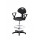 Wysokie obrotowe krzesło laboratoryjne z podnóżkiem regulowanym i podłokietnikami - KPU01p-A3