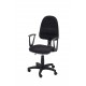 Obrotowe krzesło biurowe z podłokietnikami, tapicerowane tkaniną (czarne) - KTT01p-A1