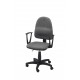 Obrotowe krzesło biurowe z podłokietnikami, tapicerowane tkaniną (szare) - KTT01p-A1