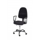 Obrotowe krzesło biurowe z podłokietnikami, tapicerowane tkaniną (czarne) - wersja chrom - KTT01p-C1