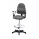 Obrotowe krzesło biurowe z podnóżkiem regulowanym i podłokietnikami, tapicerowane tkaniną (szare) - KTT01p-A3